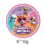 accessoires fête dessins animés chats mignons assiettes serviettes gobelets bannière décoration gâteau ruban table