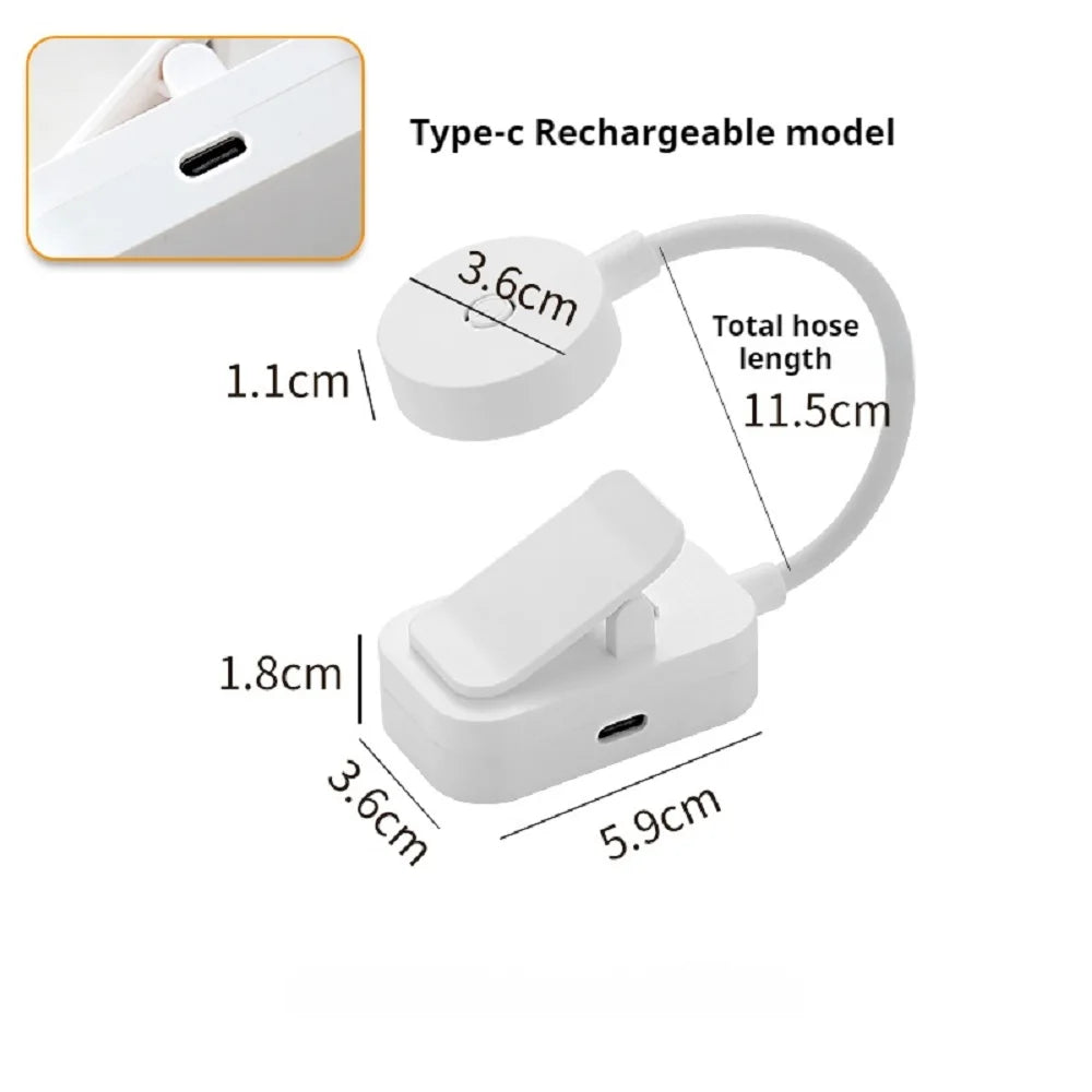 lampe lecture rechargeable blanc moderne flexible clips câble usb bouton tactile led