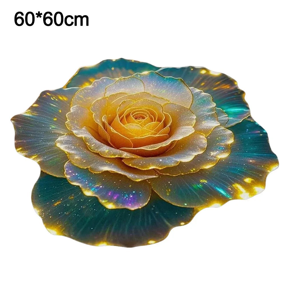 tapis fleurs roses daim antidérapant moderne bleu violet jaune chambre