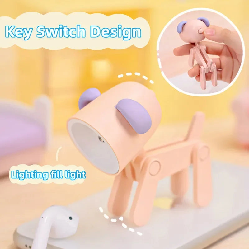 veilleuse pliante animaux chien girafe lampe table bleu jaune rose modernes clips