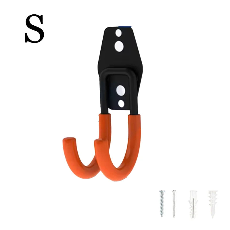 crochet mural moderne orange noir vis œilllets support rangement outils garage vélos
