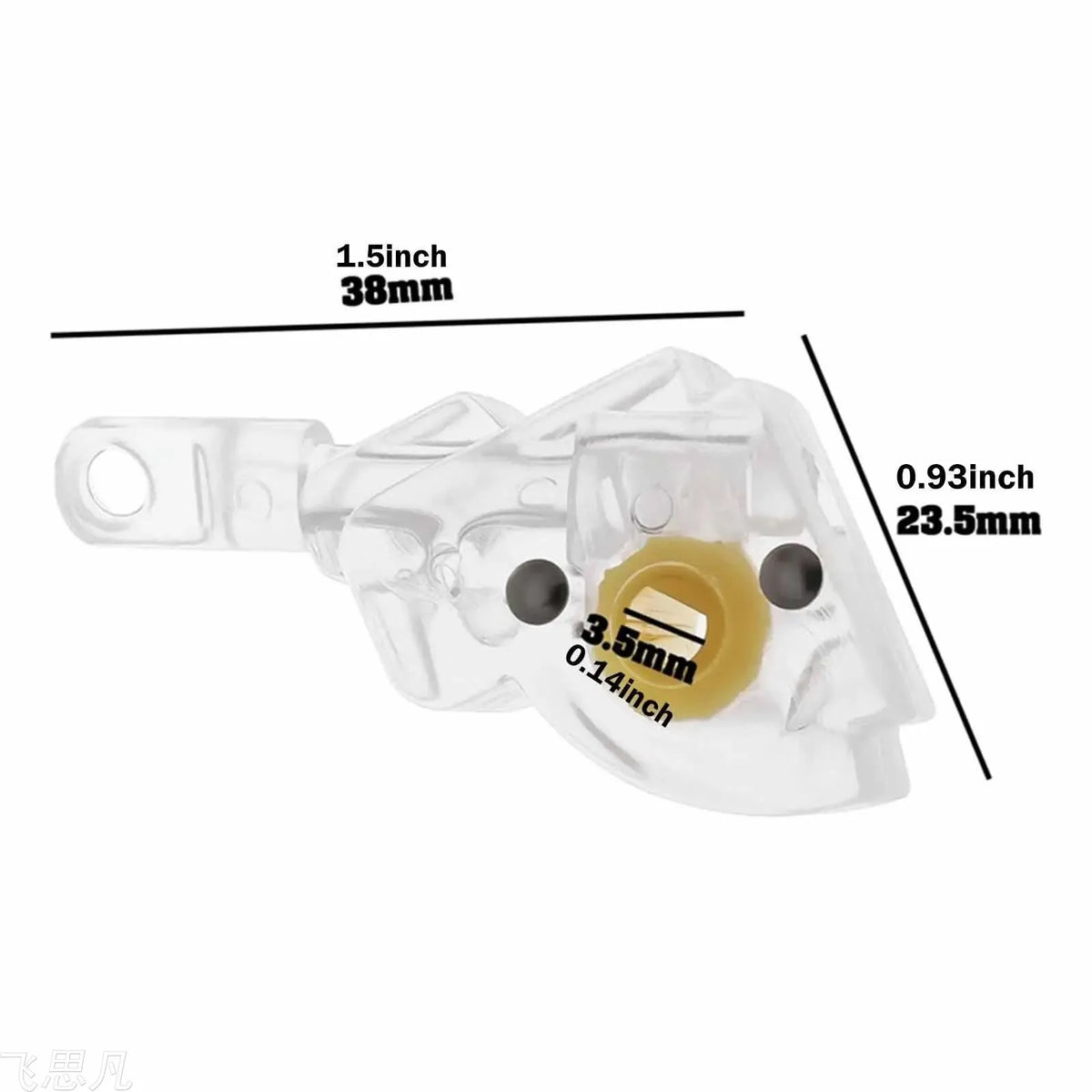 tige volet roulant inclinable transparent jaune moderne pièces fixations 38mm 23.5mm 0.14inch