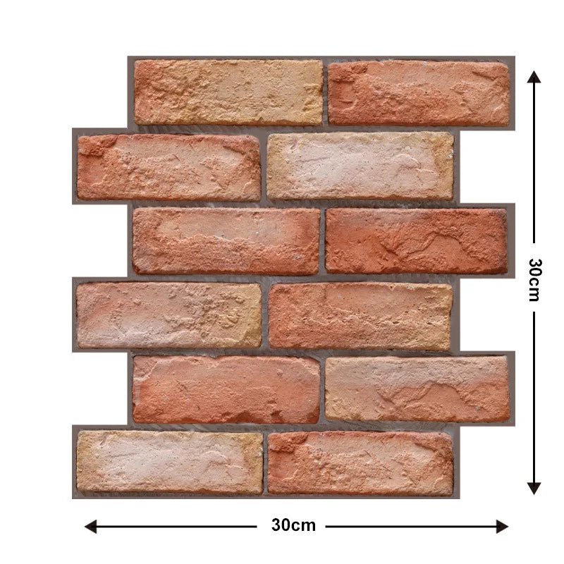 panneaux decoratifs murals adhesifs brique moderne impermeables anti moisissures soundproof thermique statique rouge brun