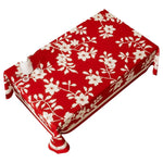 nappe décoration festive motif floral personnage animal opaque polyester coton rouge blanc