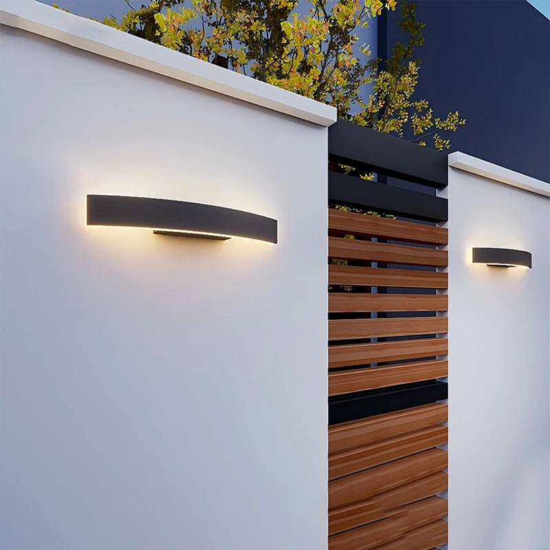 appliques murales modernes noires led imperméables autonome éclairage maisonextérieur cour jardin