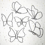 décoration murale papillons métal noir minimaliste set six pièces