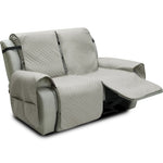 housses fauteuil inclinable gris quilté moderne élastique ajustable poche rangement lavage machine salon