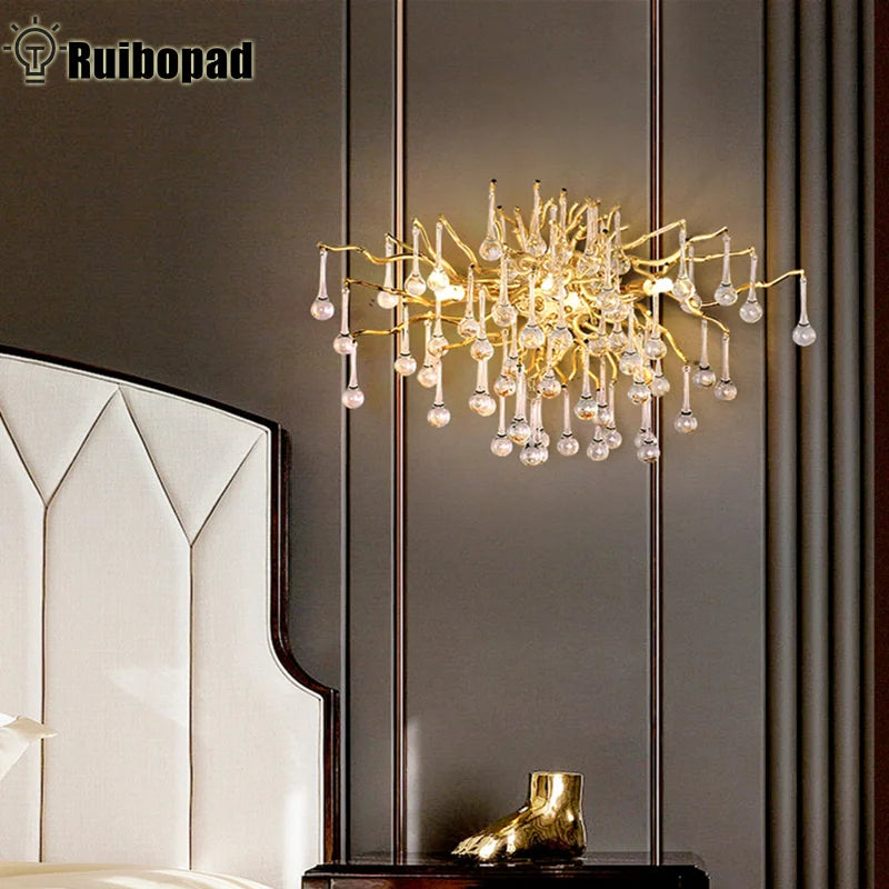 applique murale led dorée branches stylisées contemporaine élégante éclairage quotidien fixée mur 15 30m²
