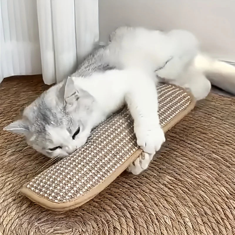 jouet chat tressé chanvre herbe naturelle rustique anti stress griffoir coussin beige gris vert