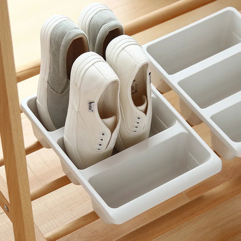 Boîte de rangement japonaise pour chaussures 3 étagères vue de dessus