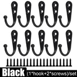 crochets murals noirs modernes 30 crochets 60 vis alliage aluminium