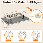 distributeur alimentation chats trois bols inox tapis antidérapant moderne minimaliste