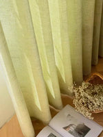 rideau vert clair texture lin moderne fenetre plate 100x200 cm
