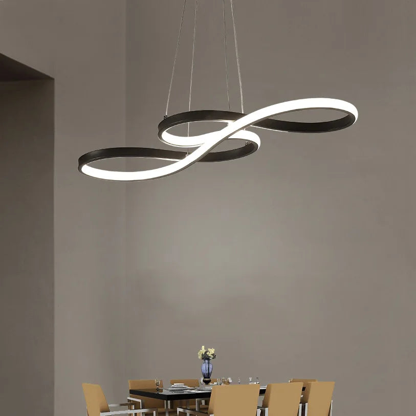 suspension lumineuse moderne infini noir blanc or 75cm 249lm led dimmable