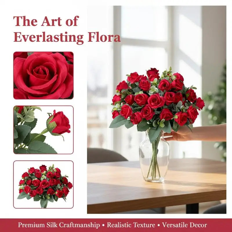 bouquet roses artificielles contemporaines élégantes intérieur décoration maison fête rouge blanc roseclair
