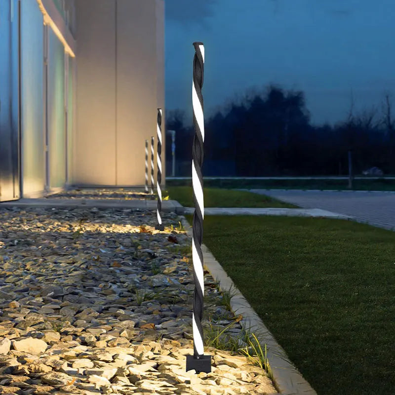 lampe solaire moderne rayures diagonales noir blanc ip65 led
