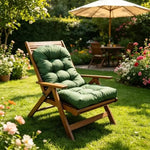 fauteuil jardin moderne coussin marron bleu marine vert foncé gris rouge tissu uni