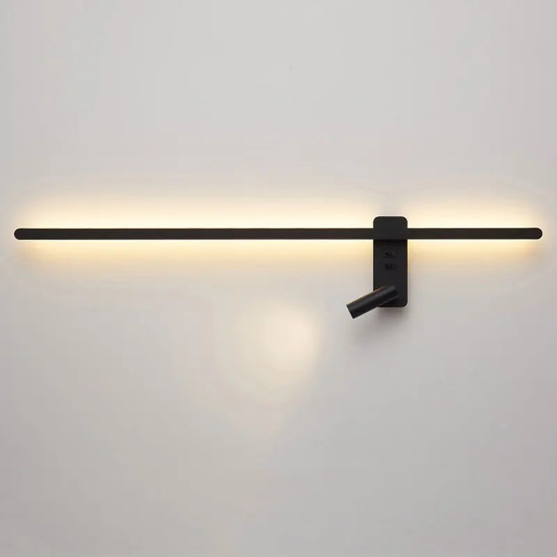 lampe murale moderne 92cm noir blanc vis fixation chambre salon entree