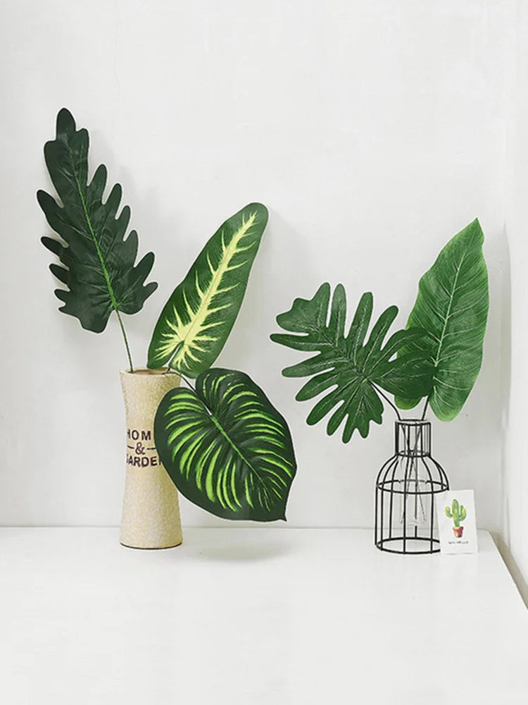 feuilles artificielles vertes modernes tringles vases céramique métal decorationextérieur