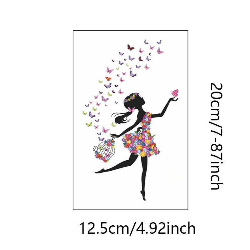 autocollants murals papillons colorés silhouette féerique chambre salon décoration murale stickers animés pvc