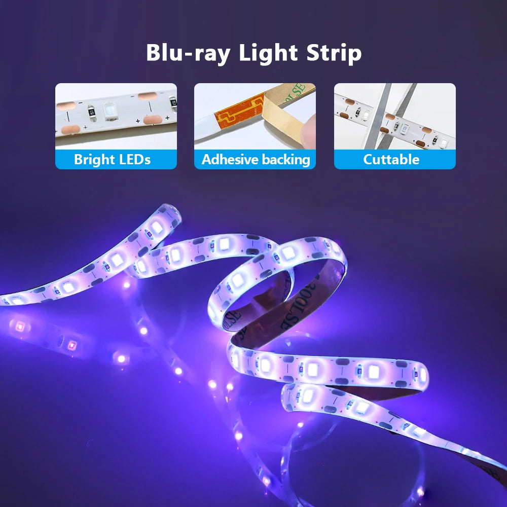 ruban led blanc bleu moderne ip65 waterproof 5v smd2835 adhésif 1m 2m 3m usb