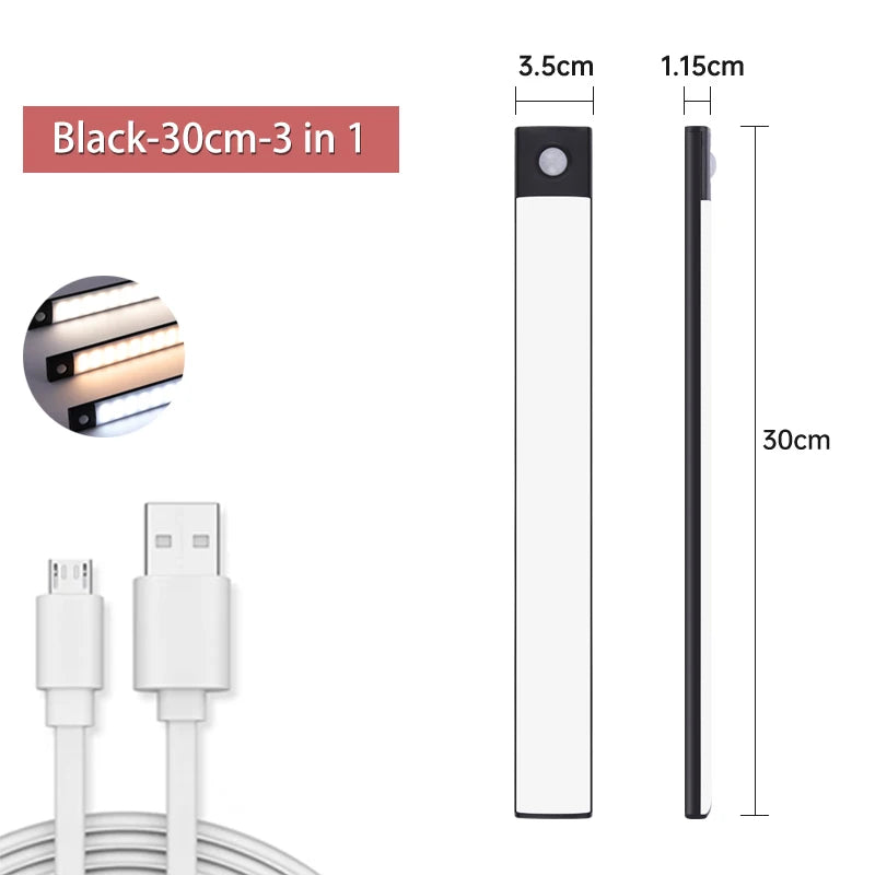 lampe led rechargeable usb mouvement trois couleurs blanc naturel chaud moderne