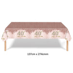 ensemble vaisselle jetable anniversaire rose gold assiettes serviettes gobelets pailles paillettes décoratif fête