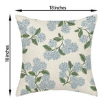 taies d'oreiller lin vintage fleurs hortensia non toxiques respectueux environnement hôtelière 450x450mm