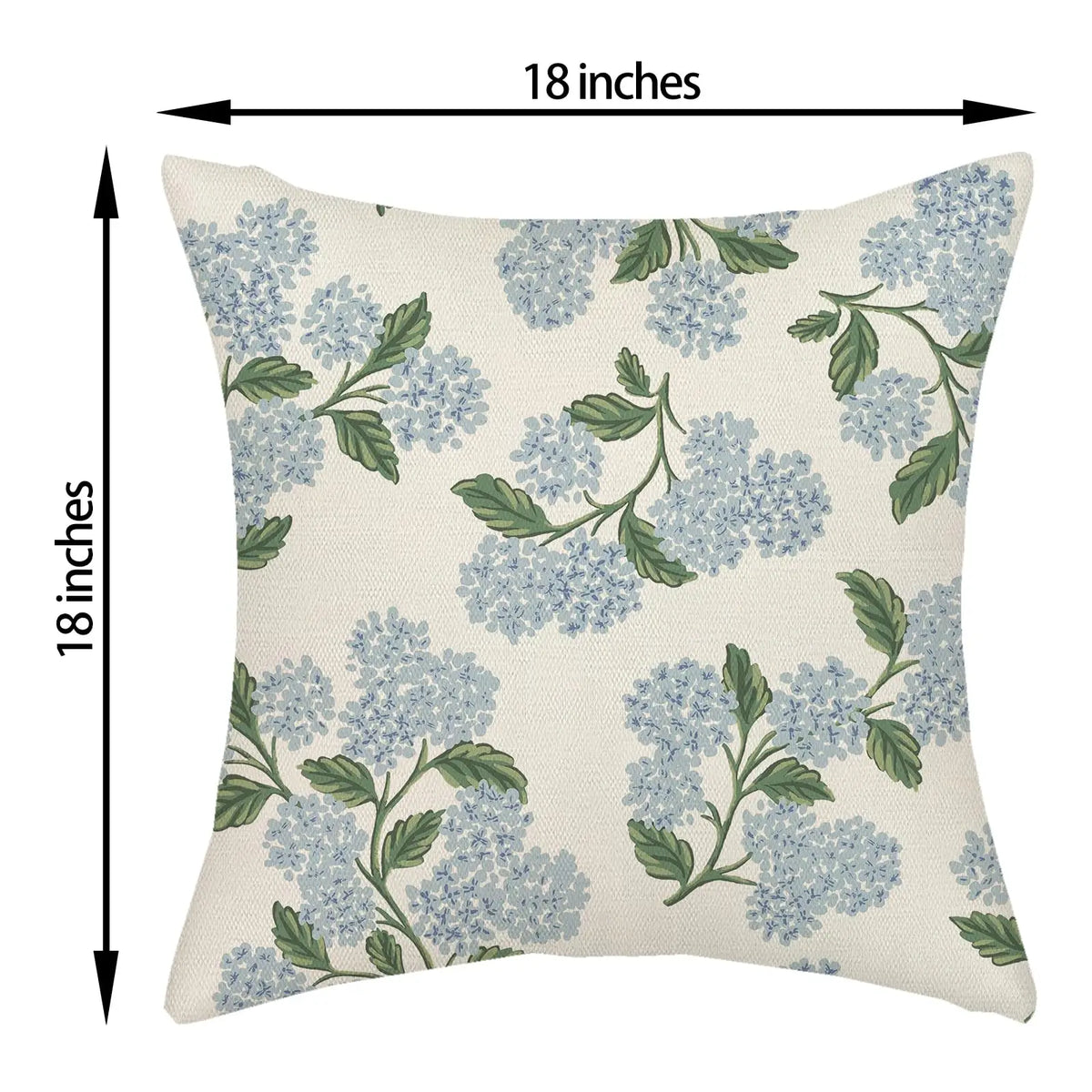 taies d'oreiller lin vintage fleurs hortensia non toxiques respectueux environnement hôtelière 450x450mm