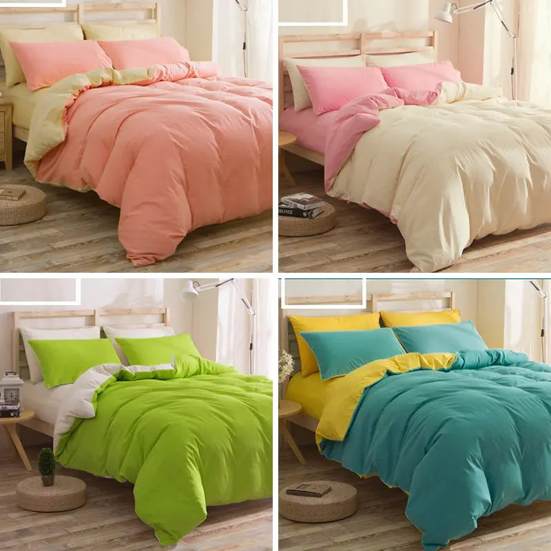 tissu coton uni moderne turquoise rose rouge marron beige orange housses couette taies oreiller