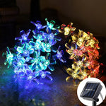 guirlande lumineuse solaire 5m fleurs simples violet blanc orange vert bleu jaune moderne clips