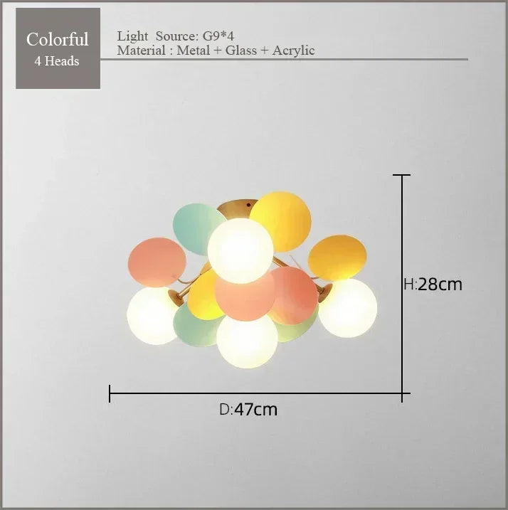 lampe moderne boules colorées blanc vert orange jaune bleu neutre warm cold led 6000k