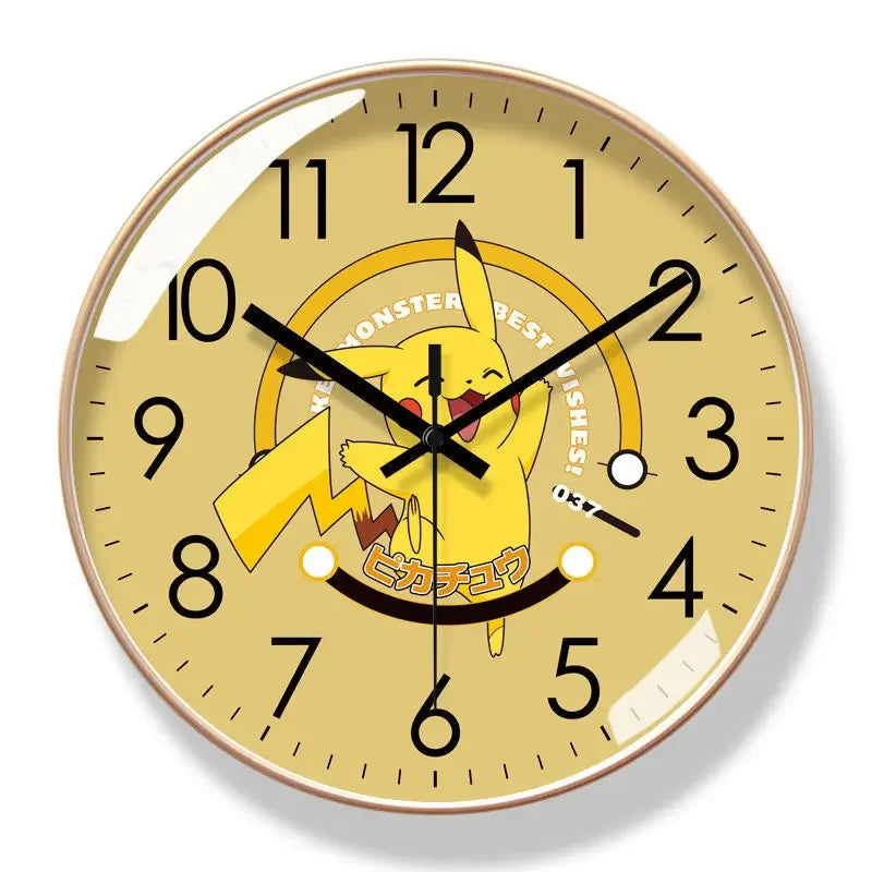 horloge murale pikachu moderne quartz sans pile décoration maison dessin animé pokémon go monster
