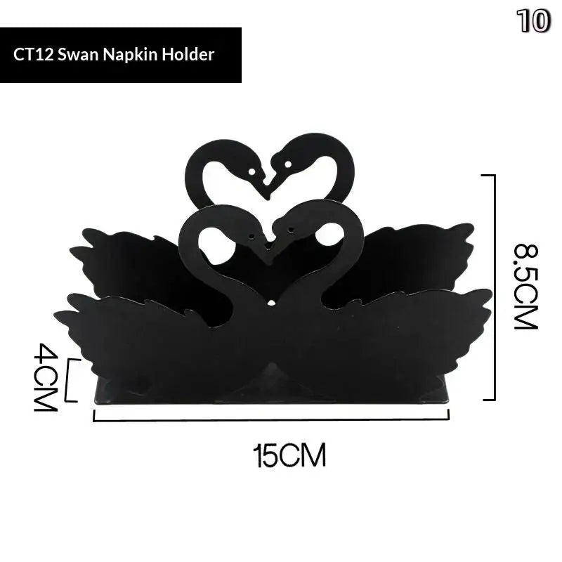 porte serviettes moderne noir blanc papillon papier opacité décoratif tiroir rangement organisateur table manger