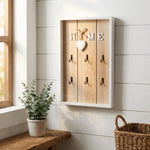 porte clés mural rustique minimaliste rose clair texte chiffres coeurs vertical