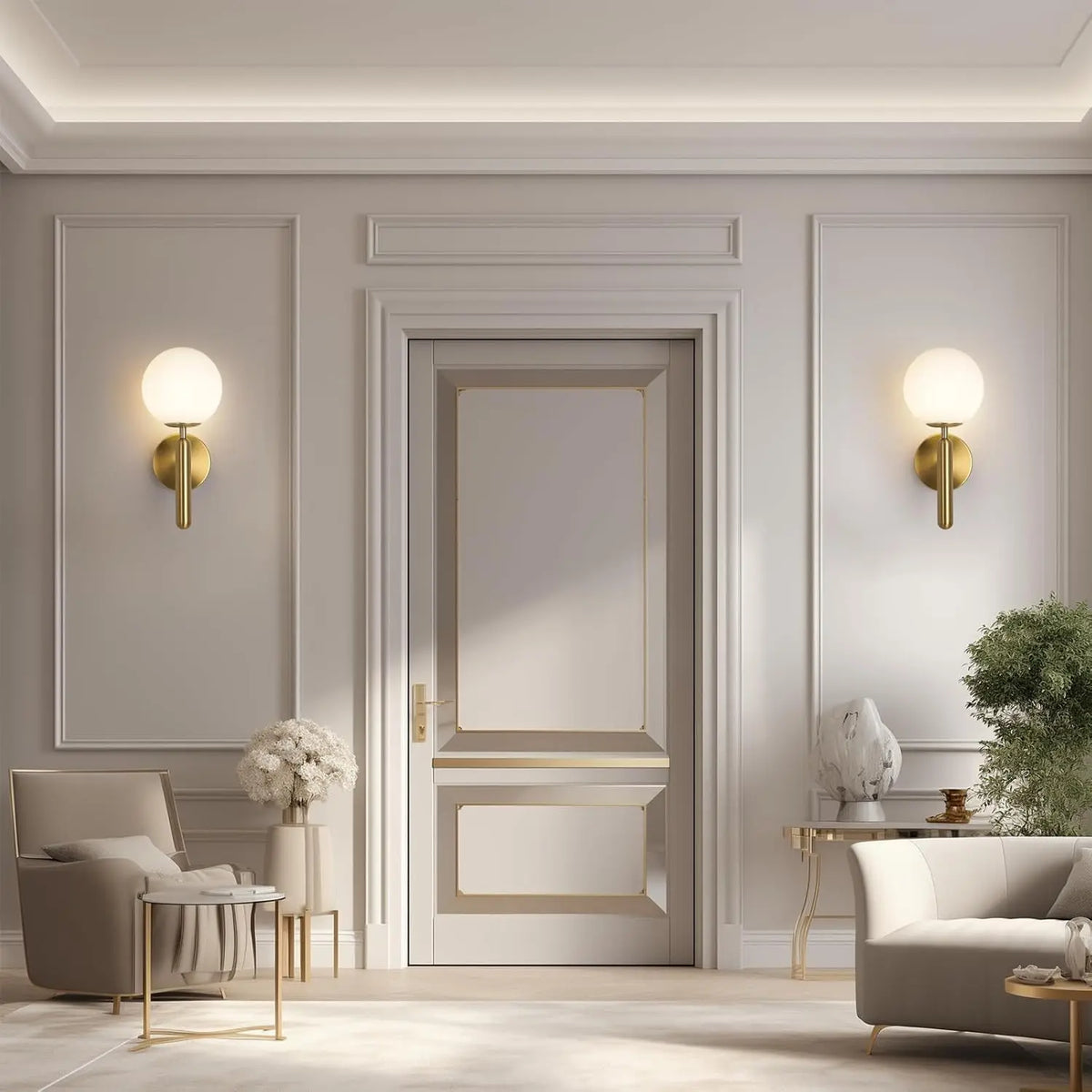 applique murale moderne or noir led éclairage chambre cuisine salle manger fixée mur minimaliste