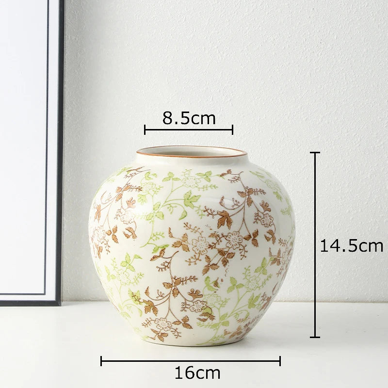 vase classique porcelaine fleurs blanc rouge bleu vert marron decoration table floral