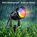 projecteur led extérieur intelligent noir moderne télécommande application 16 millions couleurs ip65 autonomes allées
