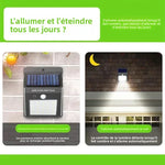lampe solaire détecteur mouvement 100 led ip65 moderne fixation muraleextérieur jardin garage