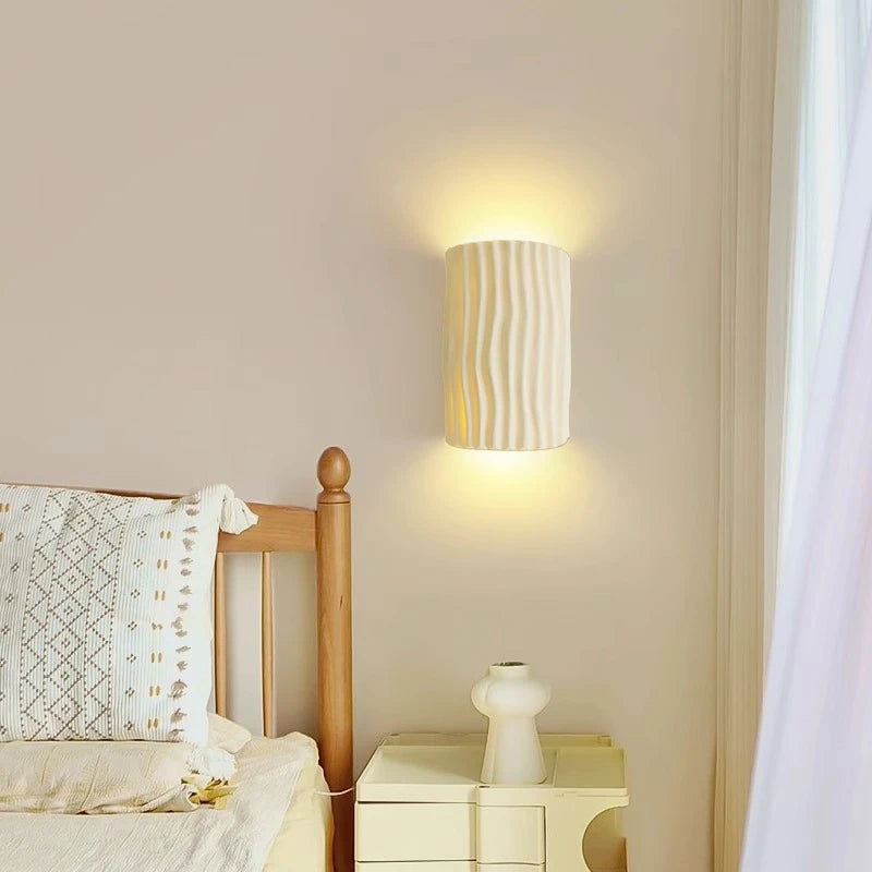 lampe murale moderne led texturée blanc vert orange gris chambre salon étude entree