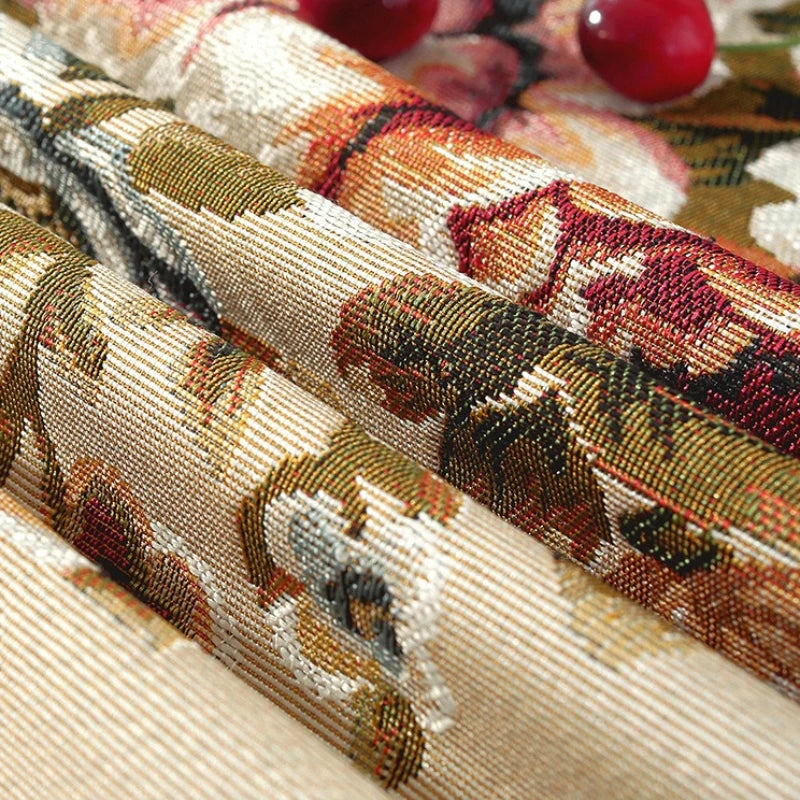 nappe table rectangle polyester fleur printemps été automne hiver traditionnelle européenne beige rouge verte