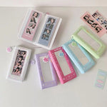 porte cartes kawaii floral rose vert bleu violet blanc cartes autocollants(chainette)