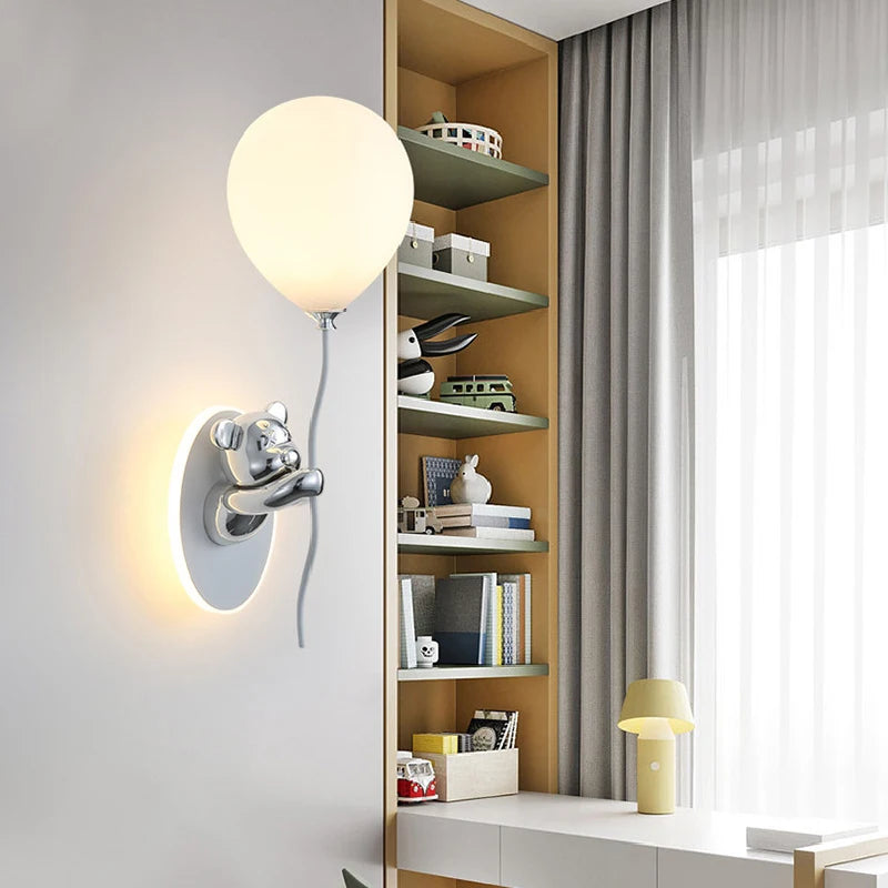 lampe murale moderne ours motif texture mat blanc doré chambre enfant okolets