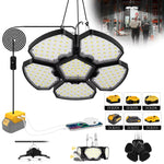 lampe travail pliable led rechargeable batterie lithium 18v 20v indicateur charge crochets moderne noire
