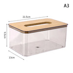 boîte mouchoirs moderne plastique transparent texture bois papier toilette élégant rangement salon