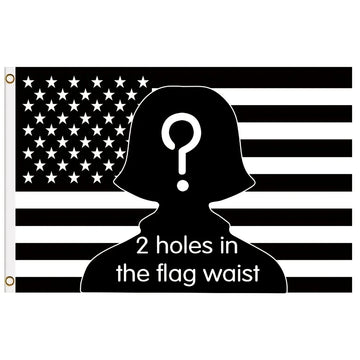 drapeau américain noir étoiles blanches rayures horizontales polyester dimensionnable 150cm 90cm fixations solides opacité