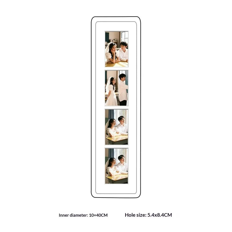 Cadre photo triptyque bois massif coins ronds multicolore