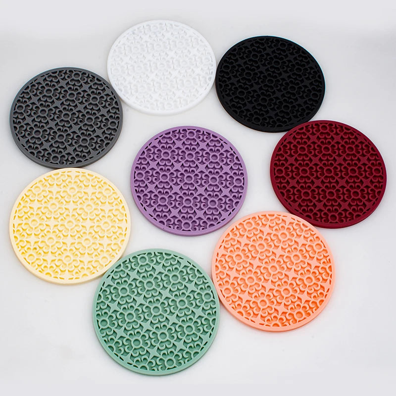 coasters perforés silicone moderne antidérapants diverses couleurs domestiques