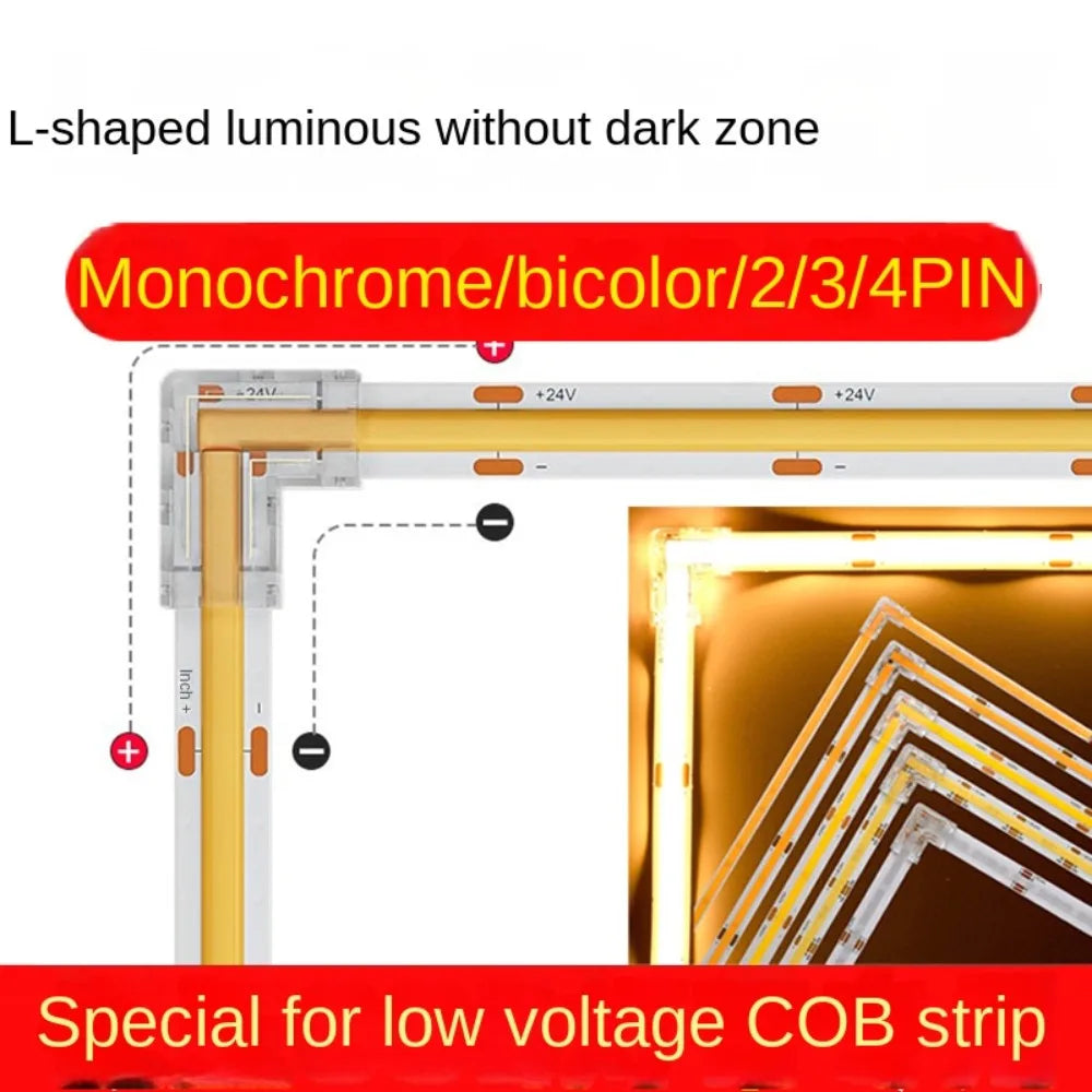 connecteur led transparent broches adhésif moderne pratique 10mm