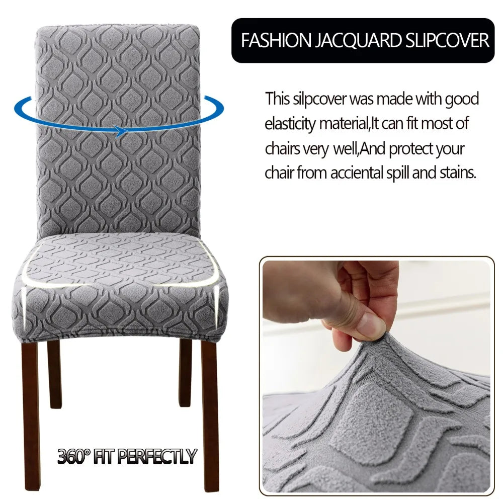 housses chaise moderne motif géométrique gris clair spandex polyester intérieur cuisine événements